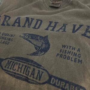 (XL) GILDAN Dyed 100% Cotton Fitted Tee “Grand Haven Michigan”